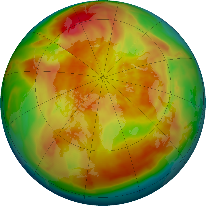 Arctic ozone map for 31 March 2013